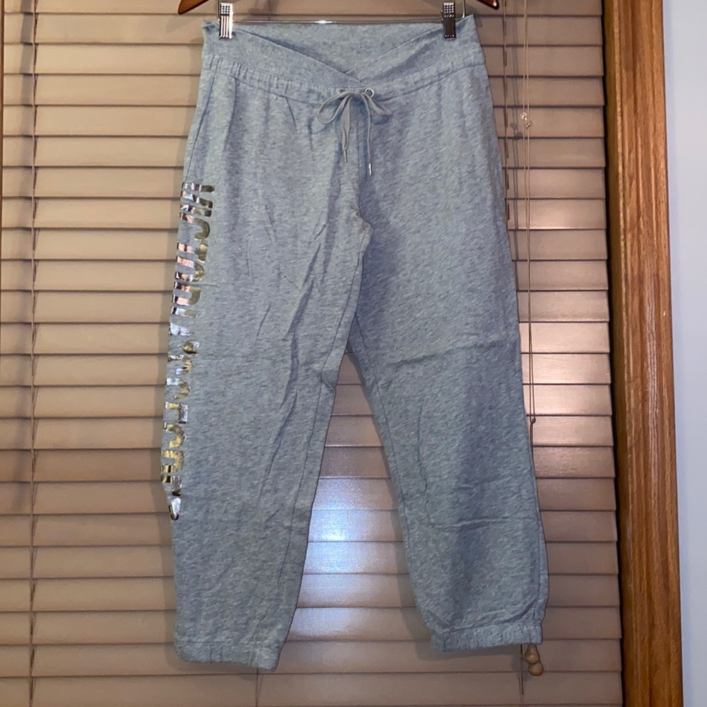 Grey fabric Victoria’s Secret capris with tie waist